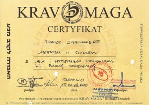 Certificat préparation au tir en Pologne de Franck DEBONNIERE